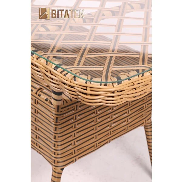 Btk Concept Pars 4 Kişilik Rattan Bahçe Balkon Mutfak Masa Takımı Kahve - Görsel 3